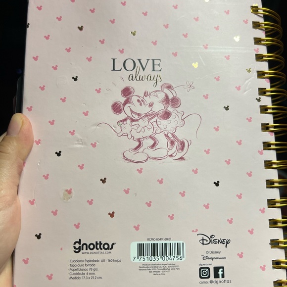 Disney MickeyMinnieMouse Grid Spiral Notebook Hardcover NEW+Disney Post It Notes - Picture 3 of 16